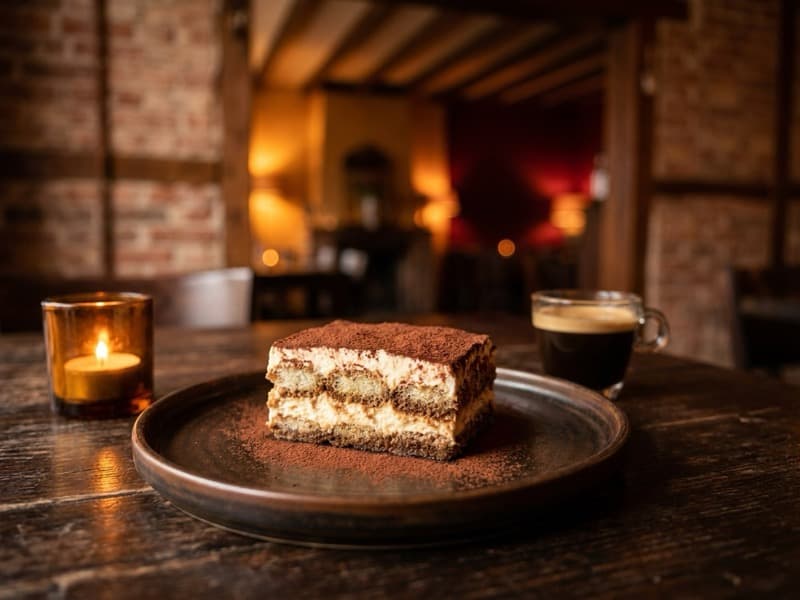 Tiramisu dessert with espresso
